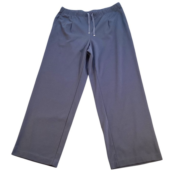 J. Jill Stretch Knit Pull On Straight Leg Pleat Pants, Slate Blue Large 236221 - Picture 1 of 12